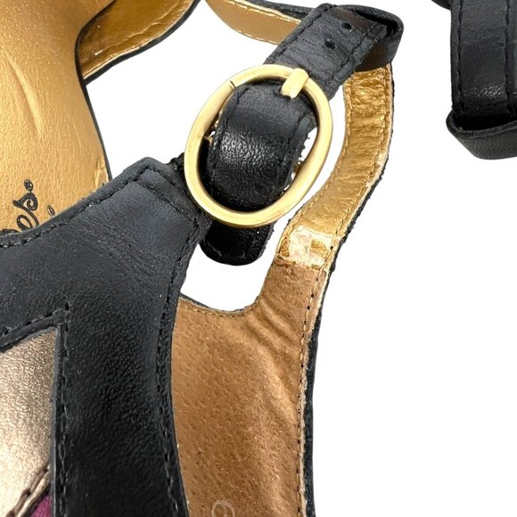 Seychelles Veronica T-Strap Spectator Pumps Size 6 Leather Black Pink Bronze - Picture 12 of 13